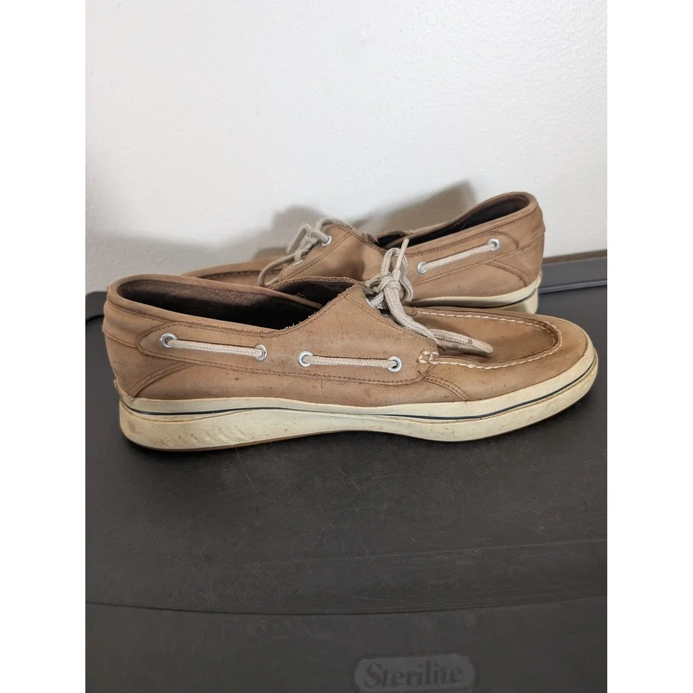 Sperry Top-Sider Bahama Mens 13 Tan Leather Boat Shoes 0284737 Grippy